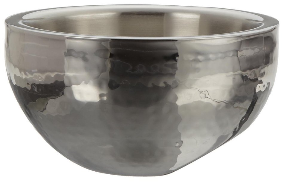 Elegance Hammered 8-Inch Stainless Steel Dual Angle Doublewall Serving Bowl N8