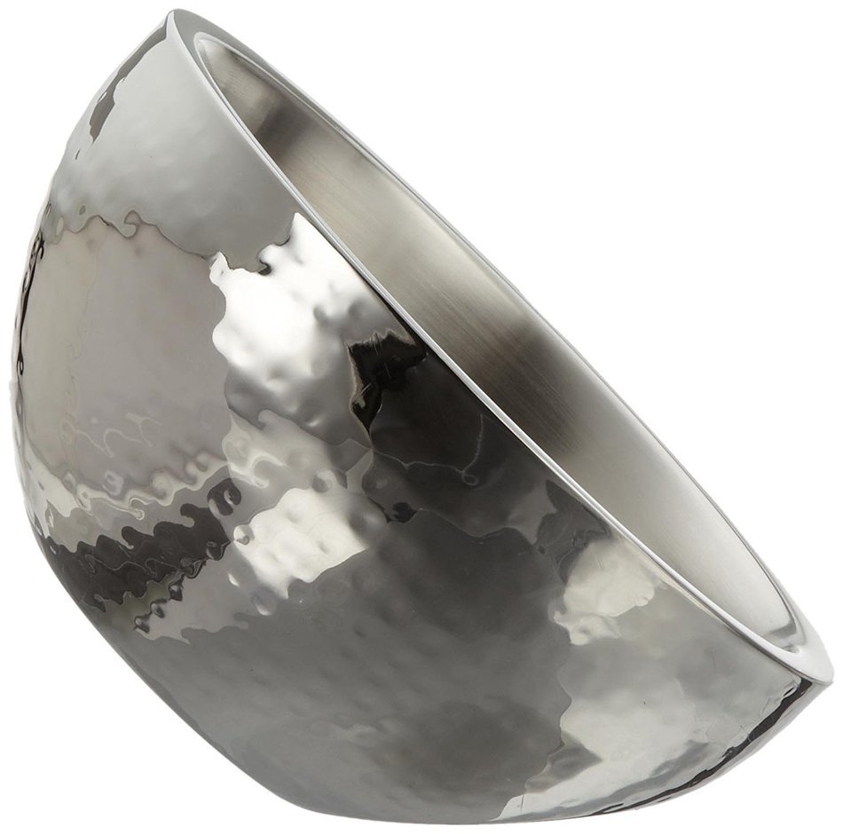 Elegance Hammered 8-Inch Stainless Steel Dual Angle Doublewall Serving Bowl N11