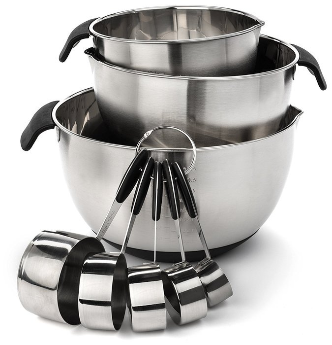 Elite Kitchenware Stainless Steel Mixing Bowls and Measuring Cups Set - Ultimate Cookware Set - Stainless Steel...