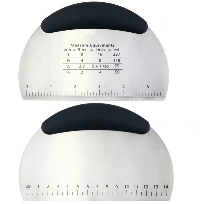 Flyesto Pastry Dough Scraper Stainless Steel Silicone Dough Cutter, Cake Bread Pizza Cutter/Chopper, Multipurpose... N4
