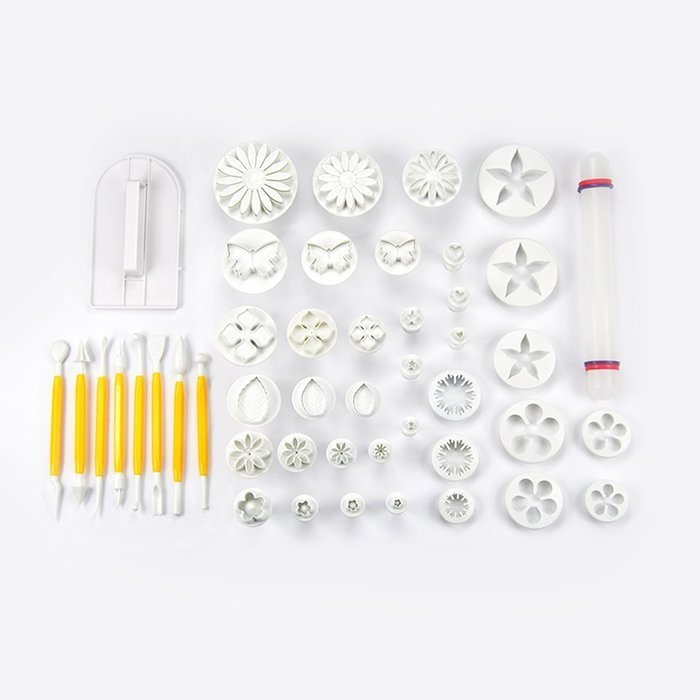 TANGCHU Cake Tools 14 sets (46pcs) Flower Fondant Cake Sugarcraft Decorating Kit Cookie Mould Icing Plunger Cutter...