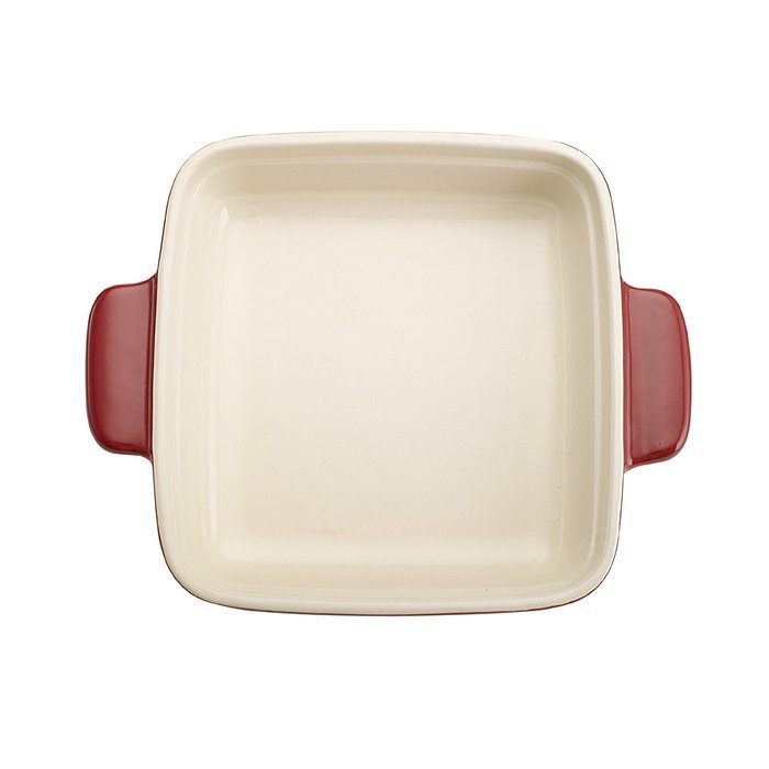 Pedrini Square Ceramic Baker (9 x 9-Inch, Red) N2