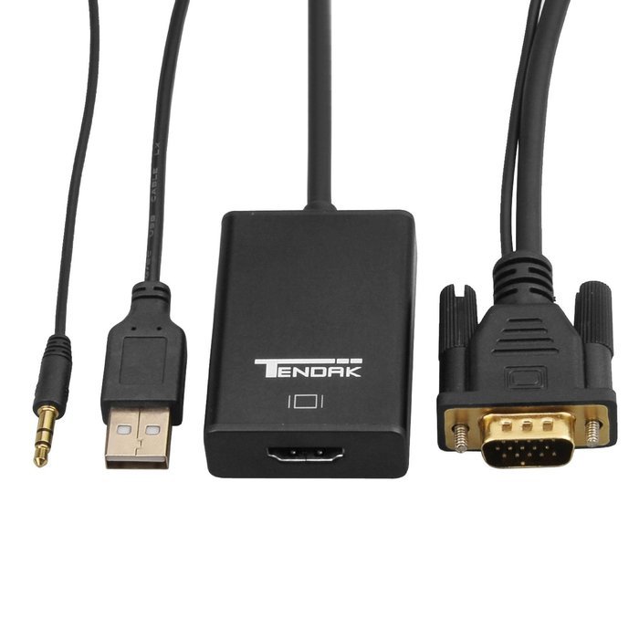 Tendak HD 1080P VGA to HDMI Output TV AV HDTV Video Cable Converter Plug and Play Adapter with Audio Input for... N5