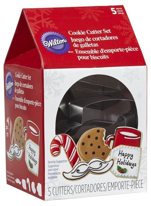 Wilton 2308-5077 5-Piece Christmas Cookies for Santa Metal Cookie Cutter Set N2