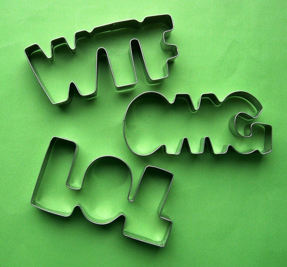 LAWMAN LOL WTF OMG funny words fondant pastry baking cookie cutter set