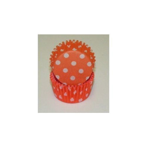 Orange Polka Dot Mini Size Cupcake Liners Baking Cups 100 count