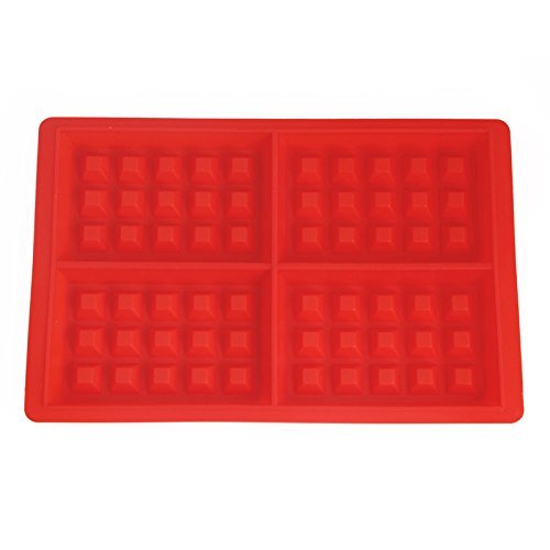 Delight eShop 4-Cavity Waffles Cake Chocolate Silicone Pan Mold Baking Mould Kitchen Safety