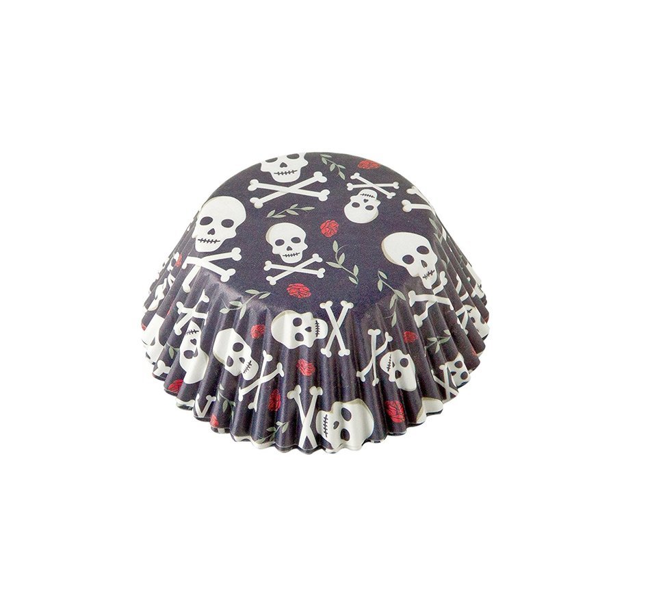 Fox Run 7196 Sugar Skulls Bake Cup Set, 75 Cups, Multicolored N2