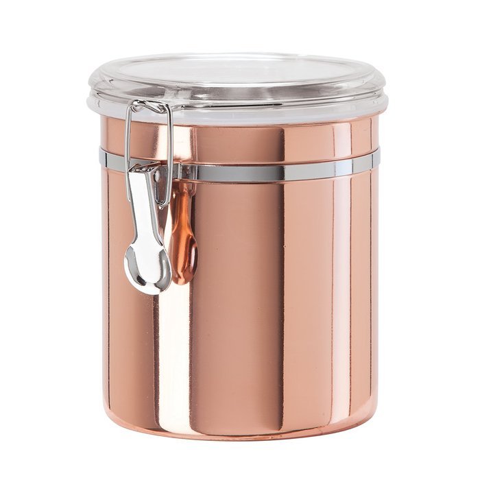 Oggi 5304.12 Copper Plated Stainless Steel Airtight Canister with Clamp, 52 Ounce
