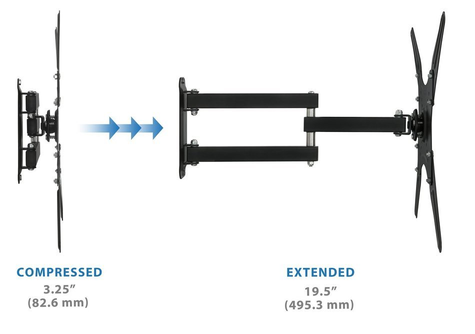Mount-It! TV Wall Mount Full Motion LCD, LED 4K TV Swivel Bracket for 23-55 inch Screen Size, Compatible with... N5