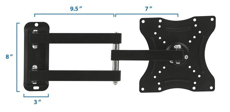 Mount-It! TV Wall Mount Full Motion LCD, LED 4K TV Swivel Bracket for 23-55 inch Screen Size, Compatible with... N7