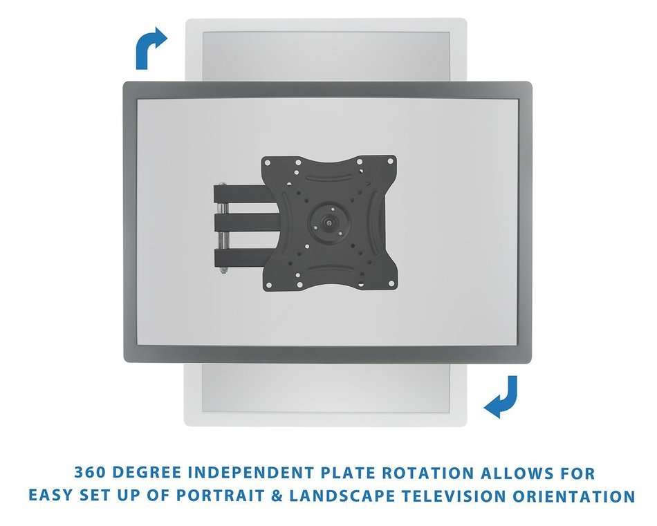 Mount-It! TV Wall Mount Full Motion LCD, LED 4K TV Swivel Bracket for 23-55 inch Screen Size, Compatible with... N9