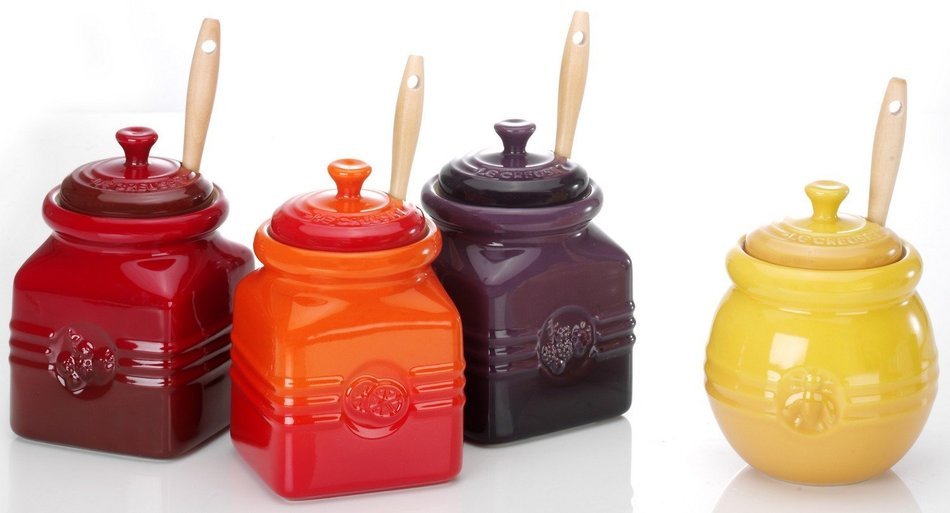 Le Creuset Stoneware 15-Ounce Honey Pot, Dijon
