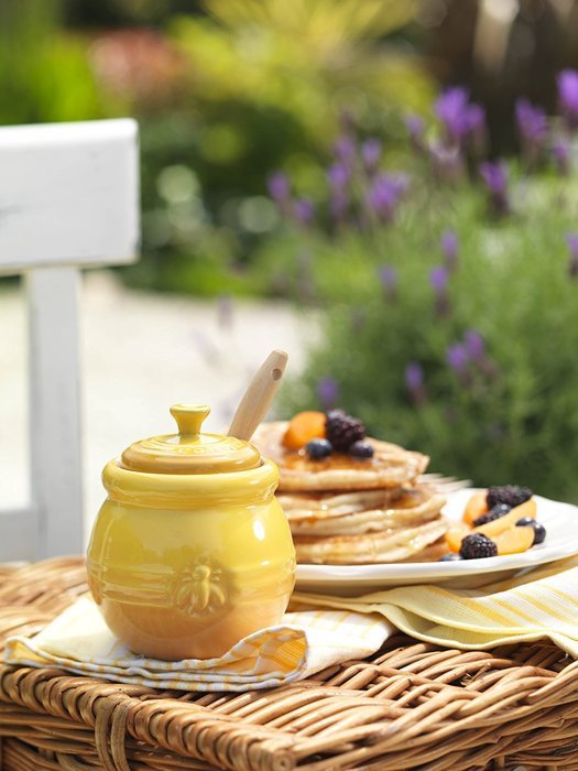Le Creuset Stoneware 15-Ounce Honey Pot, Dijon N5
