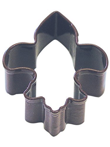R&M Mini Fleur De Lis Cookie Cutter Brown With Colored, Durable, Baked-on Polyresin Finish
