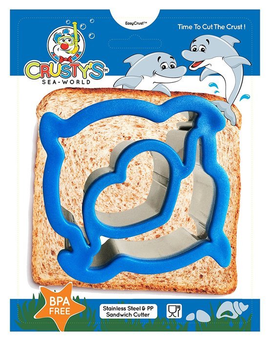 Crusty's Dolphin Sandwich Cutter Stainless Steel Crust & Cookie Cutter - Fun Bites for Kids & Toddlers - Extra...