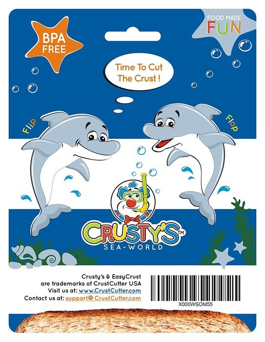 Crusty's Dolphin Sandwich Cutter Stainless Steel Crust & Cookie Cutter - Fun Bites for Kids & Toddlers - Extra... N5