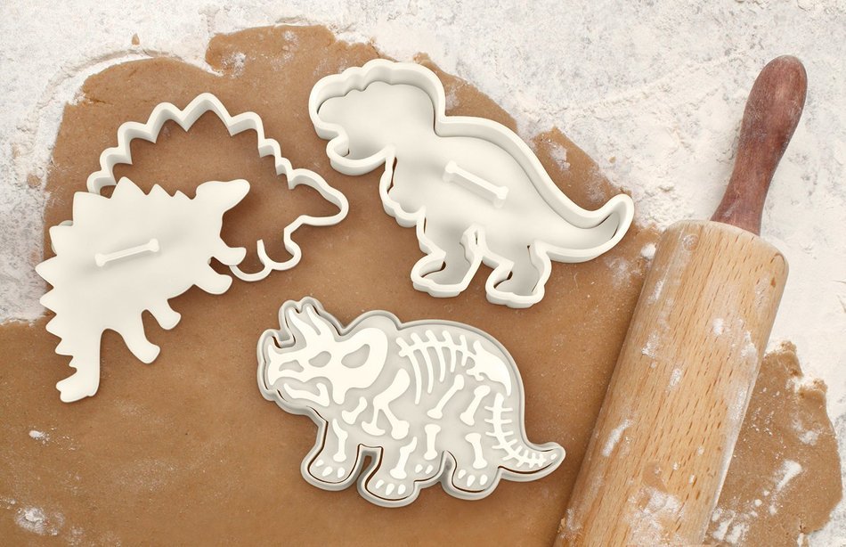 Fred & Friends DIG-INS Dinosaur Fossil Cookie Cutter/Stampers, Set of 3