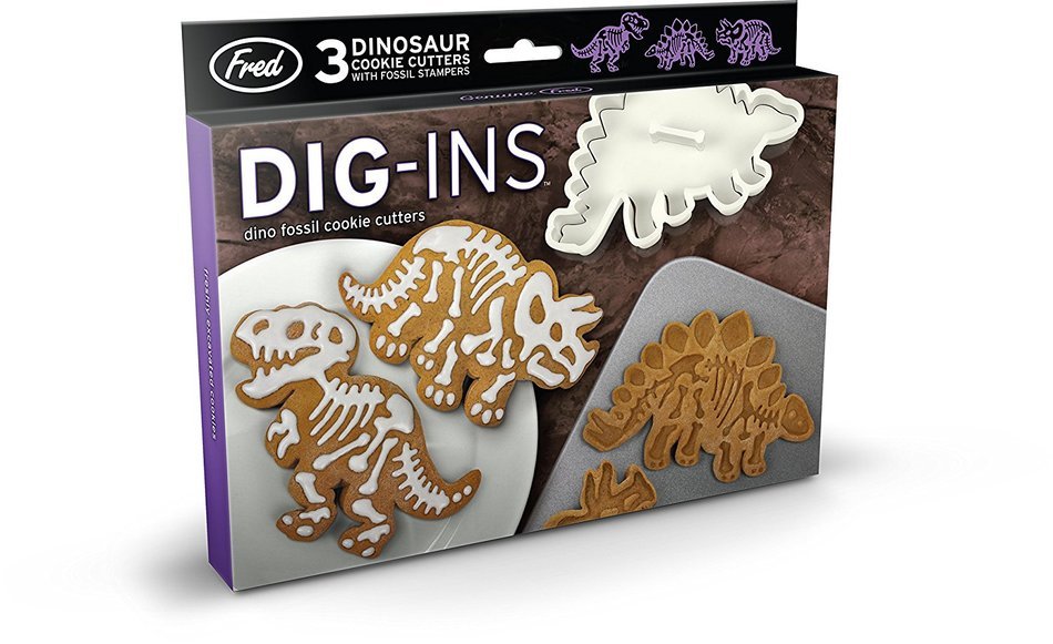 Fred & Friends DIG-INS Dinosaur Fossil Cookie Cutter/Stampers, Set of 3 N2