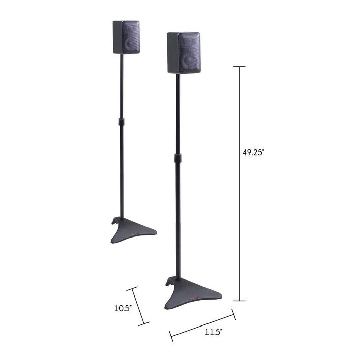 Atlantic Satellite 77305018 2 Speaker Stands (Black) N3