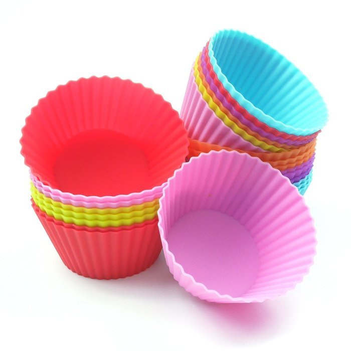 LEMCASE Silicone Baking Cups, Cupcake Liners, Muffin Cup (Set of 24 ...