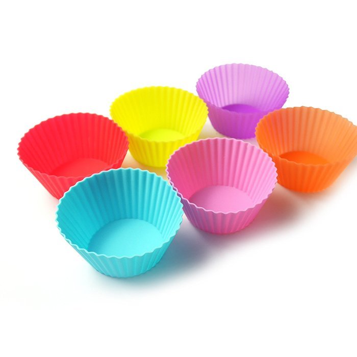 LEMCASE Silicone Baking Cups, Cupcake Liners, Muffin Cup (Set of 24, Round) - Cake and Chocolate Small Pastry... N4
