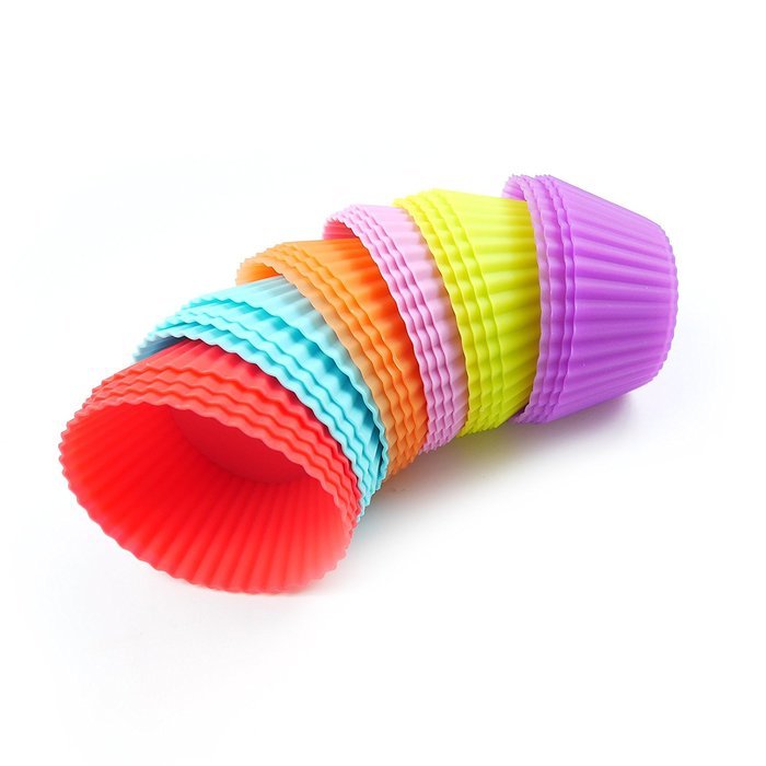 LEMCASE Silicone Baking Cups, Cupcake Liners, Muffin Cup (Set of 24, Round) - Cake and Chocolate Small Pastry... N5
