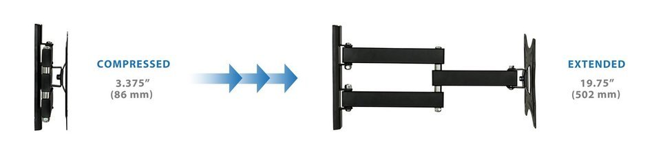 Mount-It! TV Wall Mount Bracket Full Motion Computer Monitor Arm, Swivel Tilting Corner Bracket for 23 - 42 inch... N6