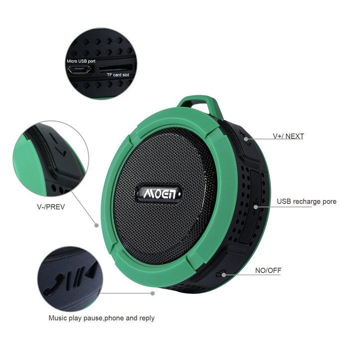 [Outdoor&Shower Speaker ] Moen Waterproof Portable Wireless Bluetooth Speaker 5W Driver Built-in Mic Handsfree... N9