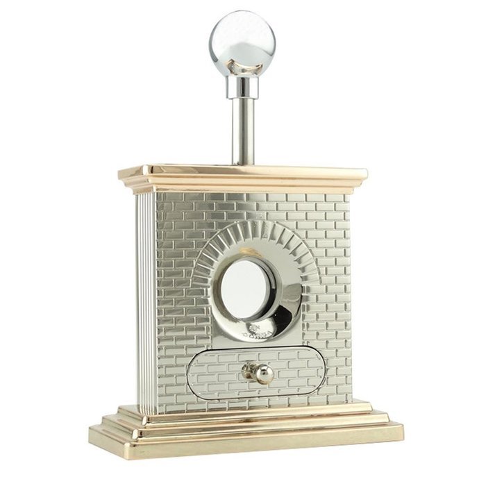 Gadget High-end Luxurious Guillotine Brick House Style Table Cigar Scissor Metal Cigar Cutter with Drawer
