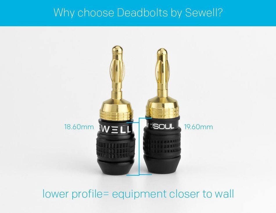 Deadbolt Banana Plugs, 12-pair, By Sewell Direct N4