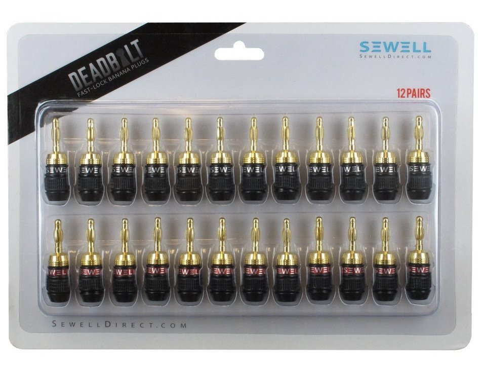 Deadbolt Banana Plugs, 12-pair, By Sewell Direct N8