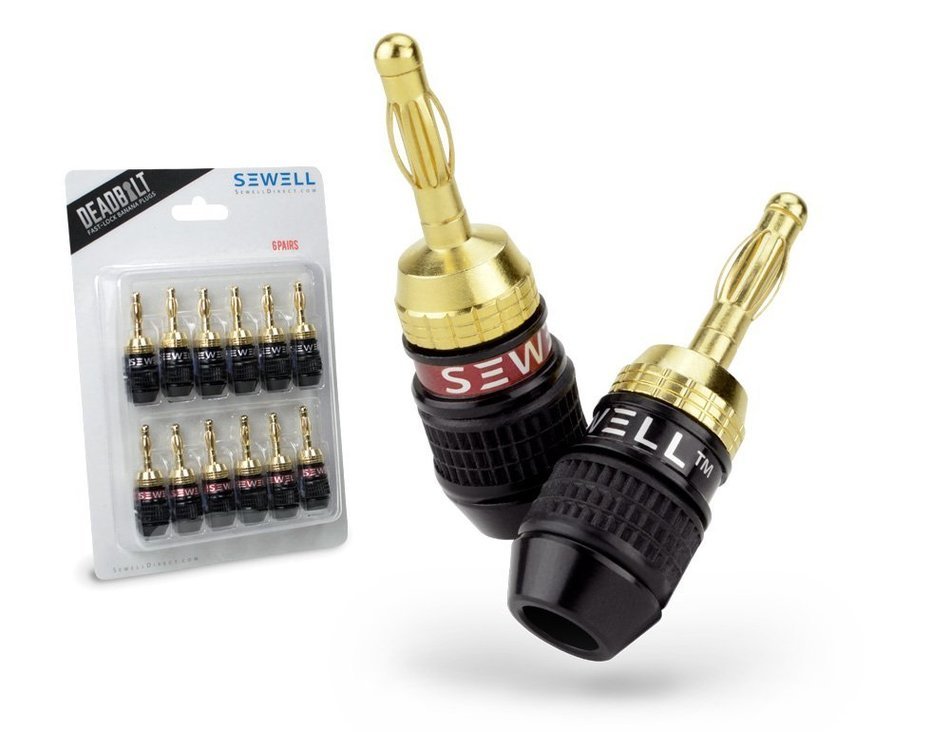 Deadbolt Banana Plugs, 12-pair, By Sewell Direct N10