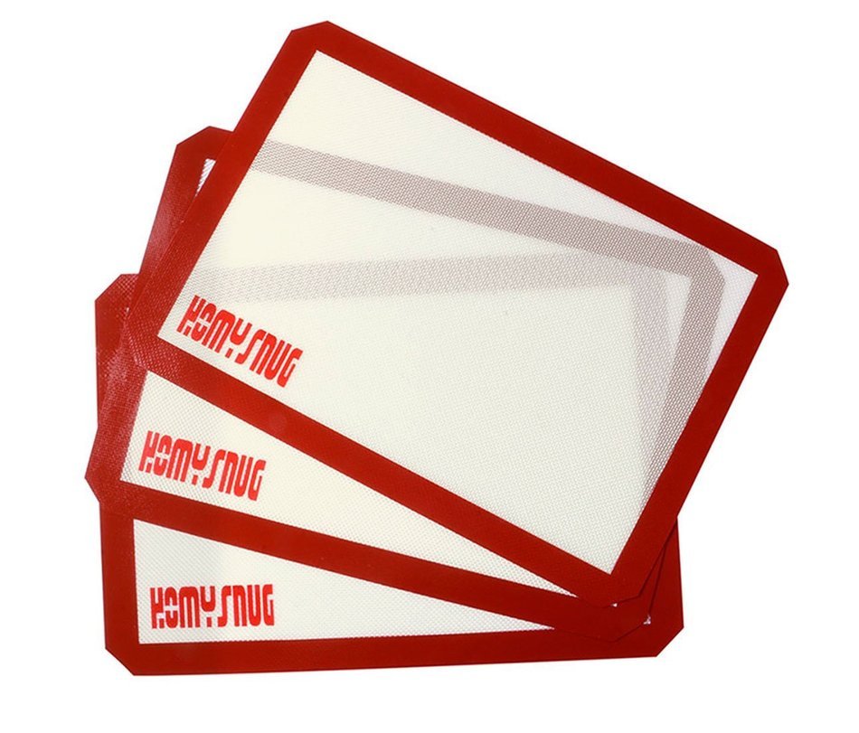 HOMYSNUG(TM) Silicone Baking Mat - Set of 3 - Half Sheet(Thick & Large 11.5" x 16.4") Cookie Baking Set - Nonstick...