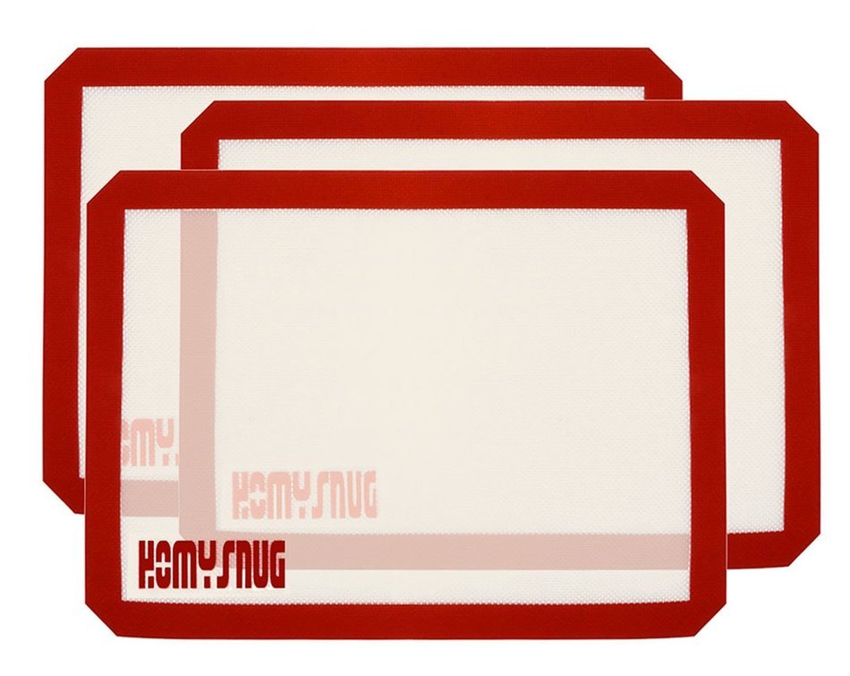 HOMYSNUG(TM) Silicone Baking Mat - Set of 3 - Half Sheet(Thick & Large 11.5" x 16.4") Cookie Baking Set - Nonstick... N7