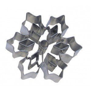CybrTrayd Snowflake "C" Cookie Cutter with Cutouts, 3", Silver