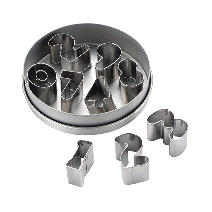 Cake Boss Decorating Tools 9-Piece Stainless Steel Number Fondant and Cookie Cutter Set
