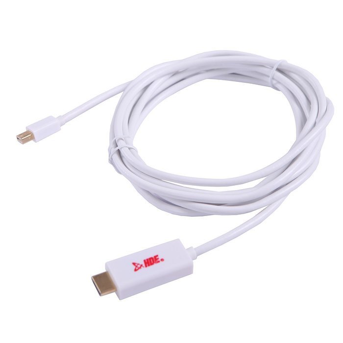 HDE 10ft. Mini Display Port Male to HDMI Male Cable Gold Plated Apple MacBook to HDTV Monitor Adapter N4