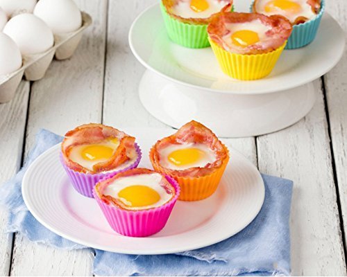 Sunsella Silicone Baking Cups, Standard Size, 2.6" W X 1.3" H, 12 Count N4