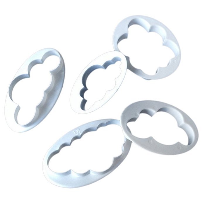 Fashionclubs 5Pcs Christmas Fluffy Cloud Fondant Sugar Cookie Biscuit Cake Cutter Mold