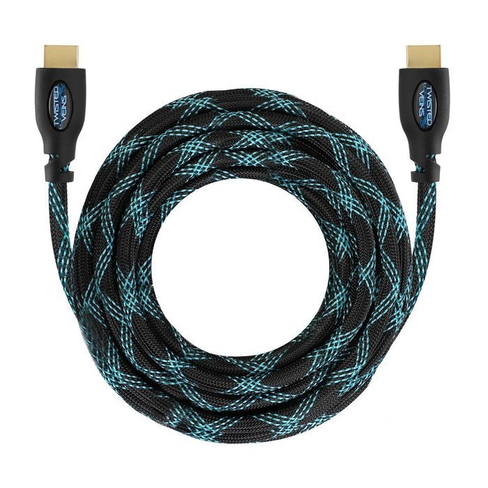 Twisted Veins (25 ft) High Speed HDMI Cable + Right Angle Adapter and Velcro Cable Ties (Latest Version Supports... N2