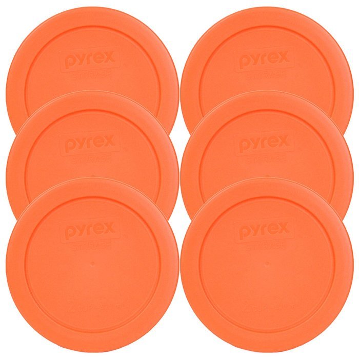 Pyrex Green 2 Cup Round Storage Cover #7200-PC for Glass Bowls, 4 Pack N4