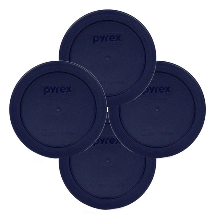 Pyrex Green 2 Cup Round Storage Cover #7200-PC for Glass Bowls, 4 Pack N7