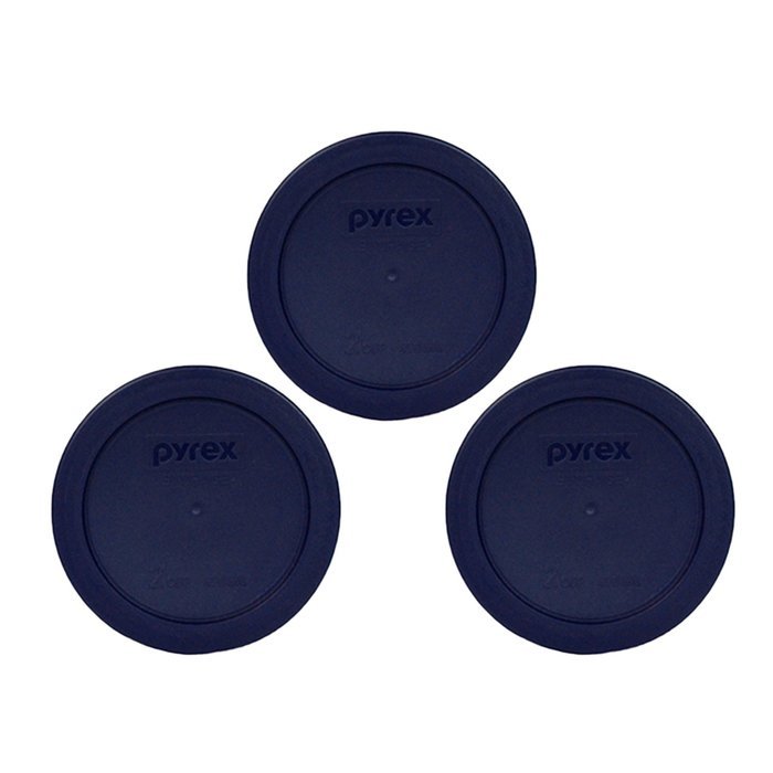 Pyrex Green 2 Cup Round Storage Cover #7200-PC for Glass Bowls, 4 Pack N9