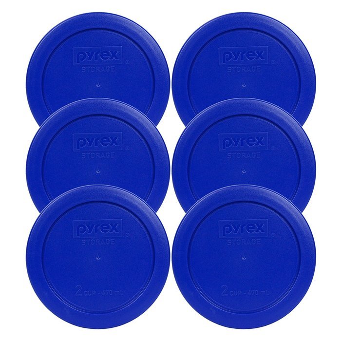 Pyrex Green 2 Cup Round Storage Cover #7200-PC for Glass Bowls, 4 Pack N11