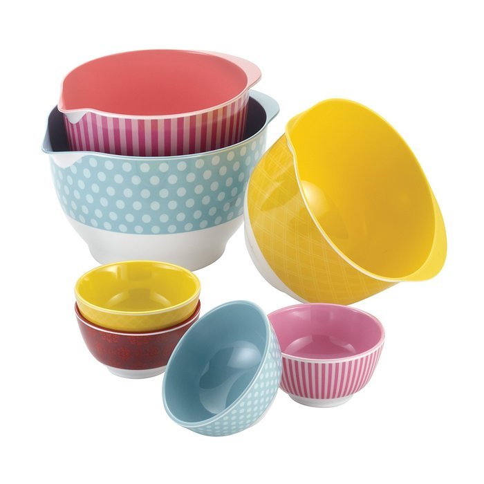 Cake Boss Countertop Accessories 7-Piece Melamine Mixing and Prep Bowl Set N2