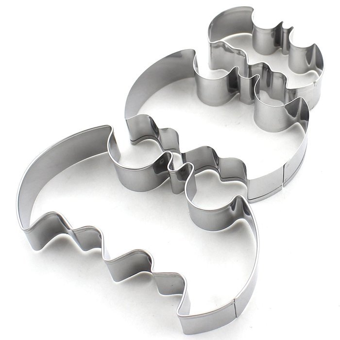 Zicome Bat Shape Halloween Cookie Cutter, Set of 3, Assorted Sizes