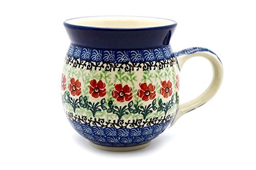 Polish Pottery Mug - 11 oz. Bubble - Maraschino