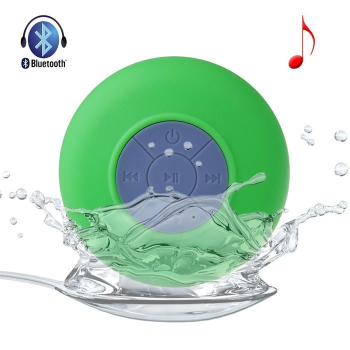Mini Waterproof Wireless Bluetooth Speaker Shower Hands-free Suction In-car Mic (Green)