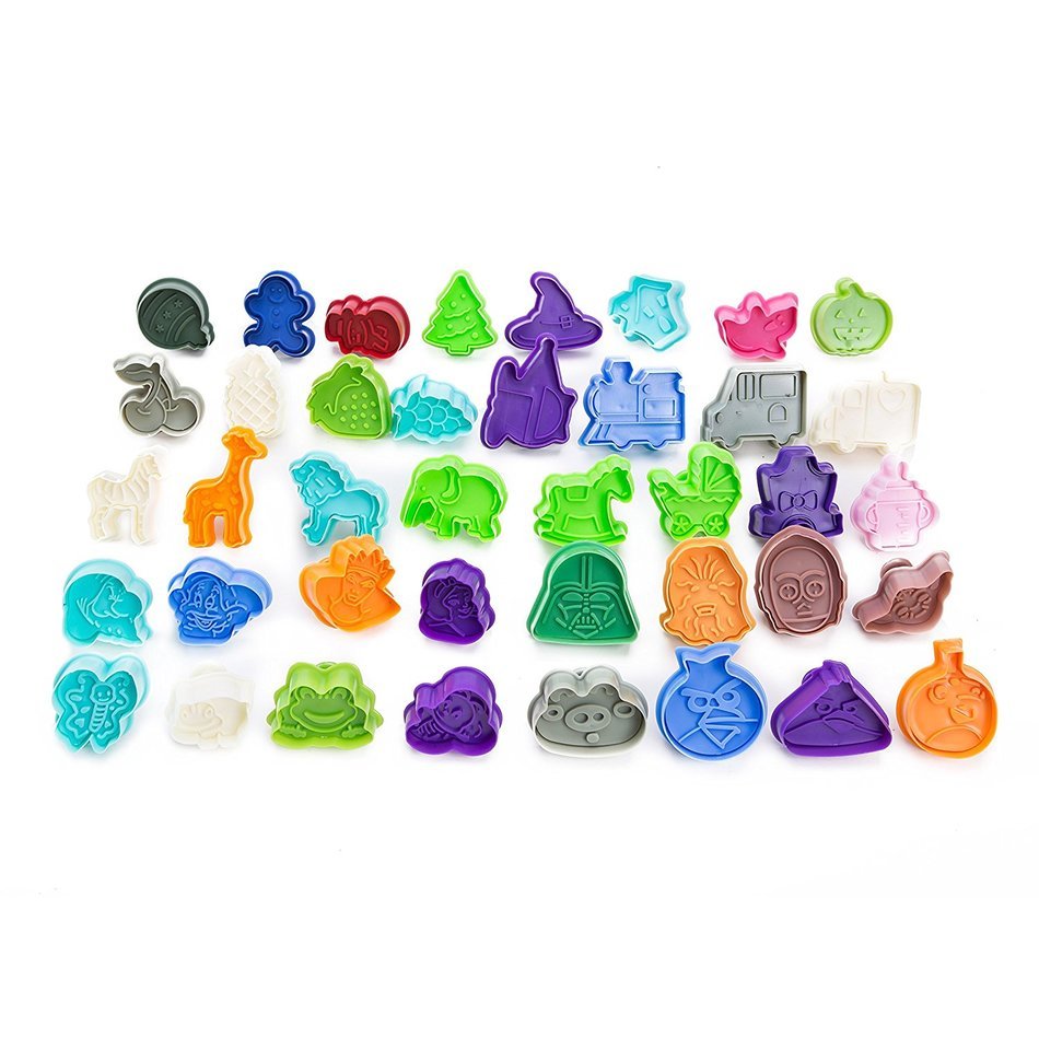 Cookiepro Cartoon Edition - 50pc Set Of Ejector Punch Cookie Cutters In Various Cartoon + Holiday Themes - Fondant... N7